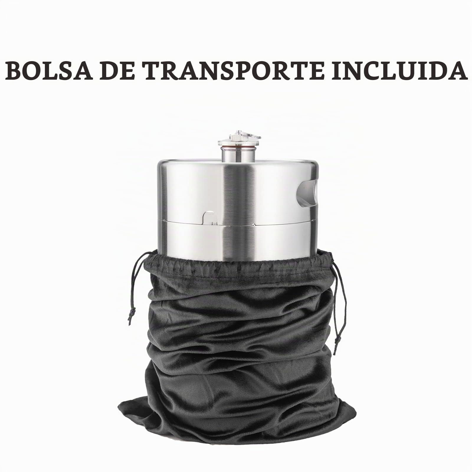 TMCRAFT Barril de Cerveza Portátil de Acero Inoxidable de 8 Litros Con Tapa en Espiral Para Elaboración Casera y de Barril