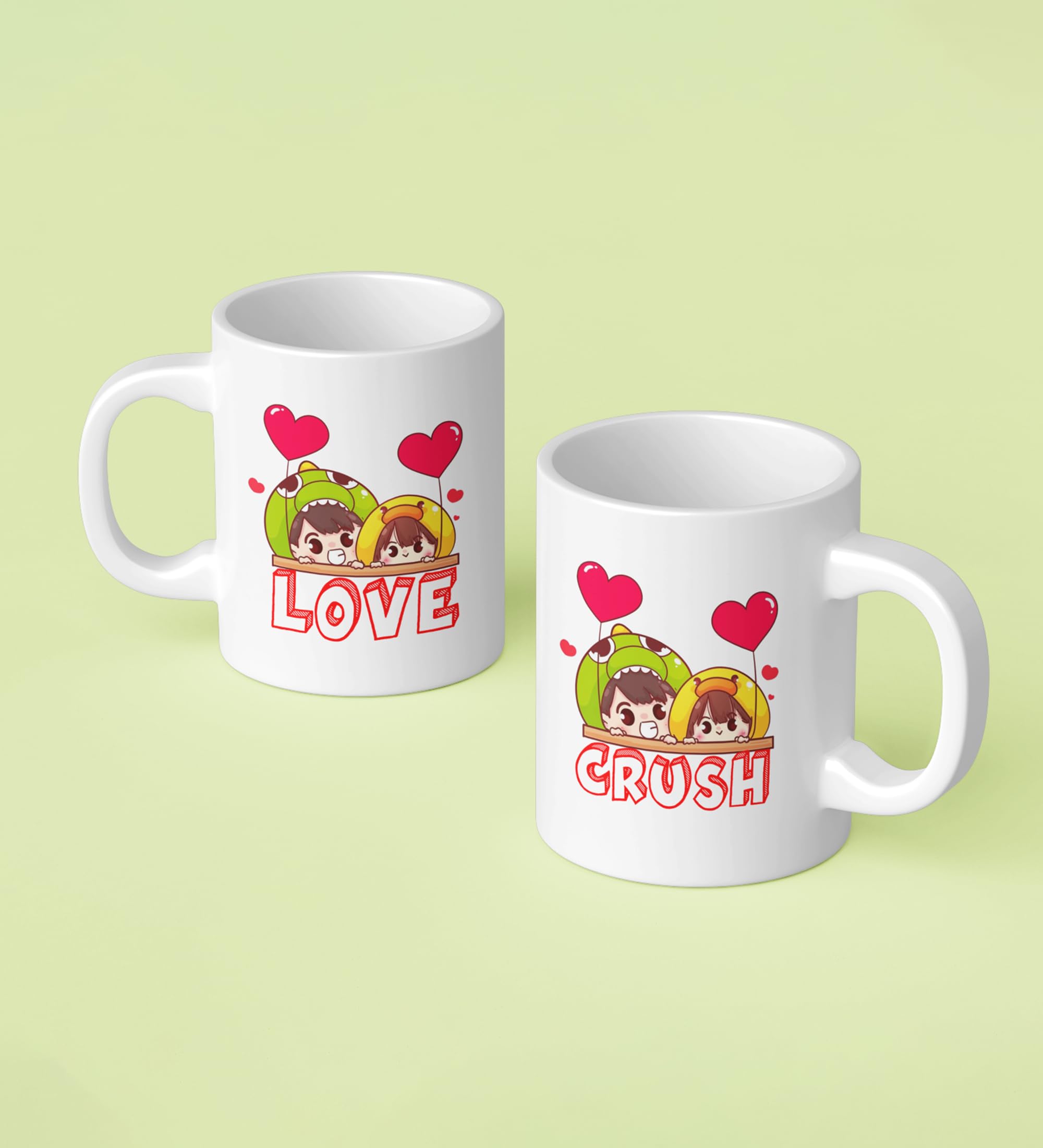 Yellow Orrange My C Yellow is My Love Cutest Printed 250ml Ceramic Coffee Mugs for Couples 3