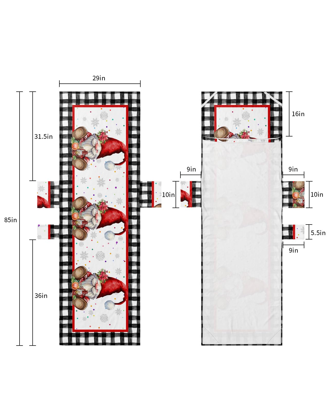 Christmas Gnomes, Beach Lounge Chair Towel Cover, Soft Chaise Lounge Towel with Side Pockets Patio Pool Chairs Cover for Beach/Pool Sunbathing 29x85 Rustic Red Xmas Flower Snowflake Plaid