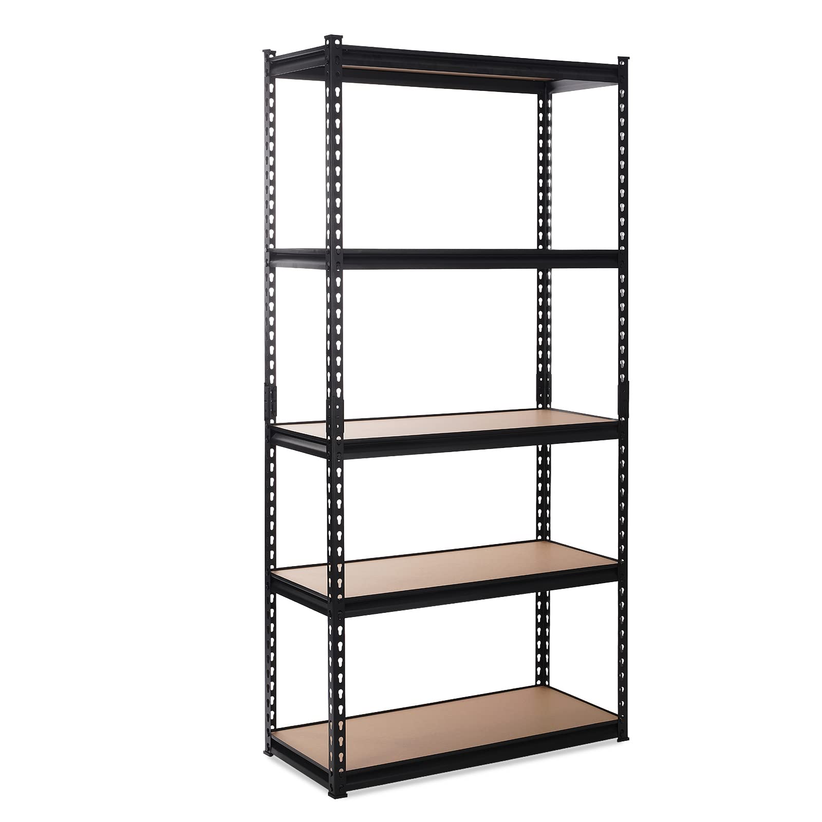 PACHIRA E-Commerce Black 72" Garage Shelving Heavy Duty, 5 Tier Storage Shelves with MDF Board Adjustable Shelving Unit for Garage, Kitchen, Office, 31.5" W x 15.75" D x 72" H