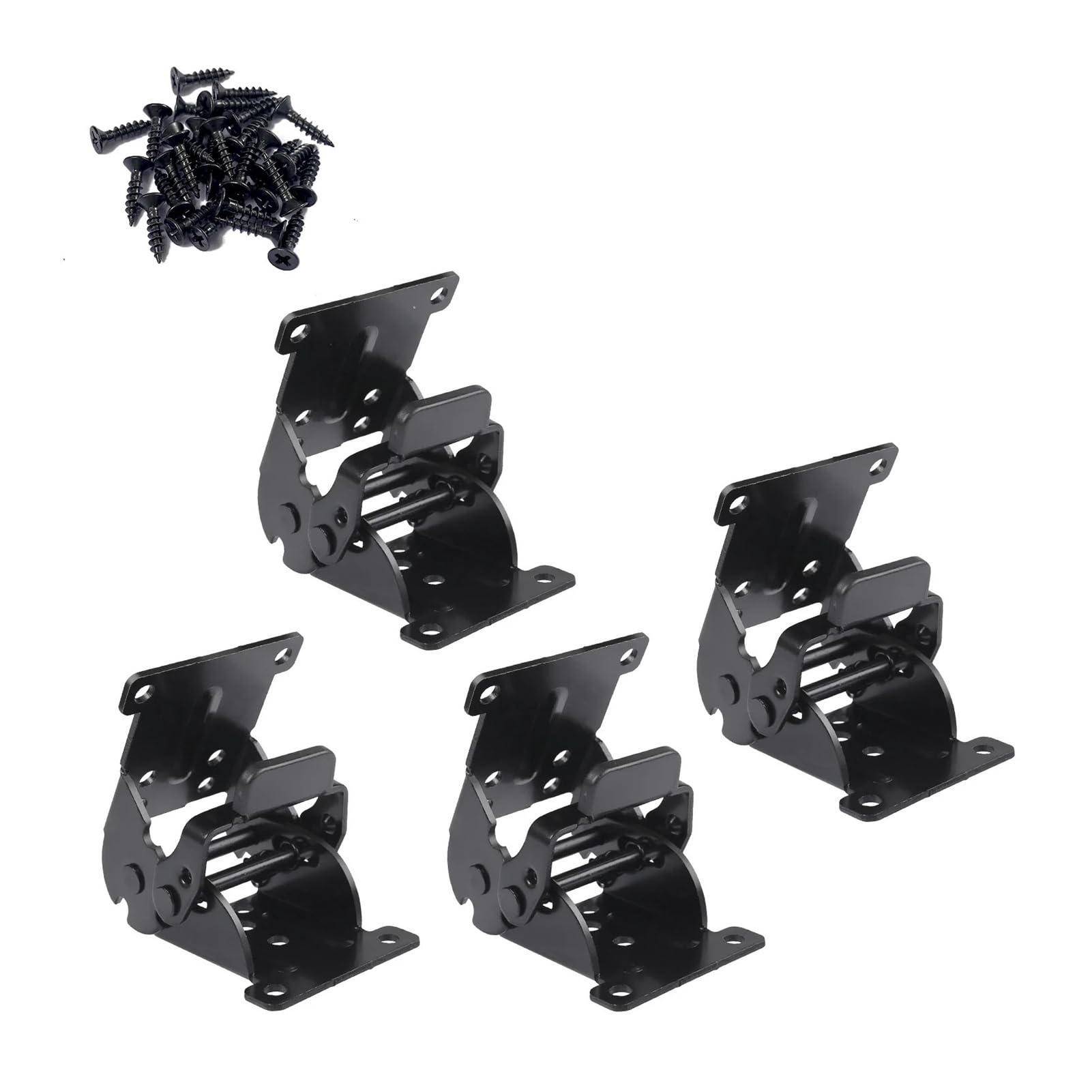 Debnfrwjas Black Thickened 180° Self Lock Folding Hinges 4Pcs For Table Stool