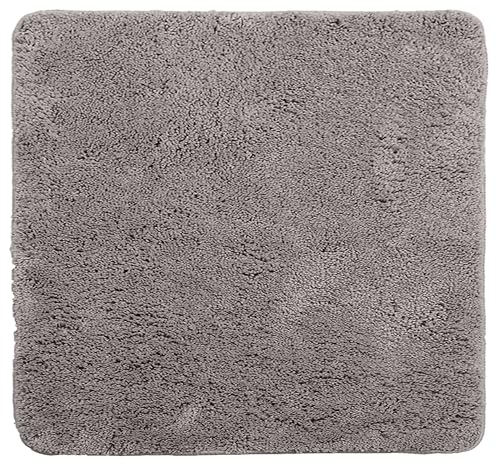 Brandsseller Tapis de Bain 50x50 cm Tapis de Salle de Bain Paillasson de Salle de Bain carré Chenille antidérapant Absorbant Lavable en Machine - Gris