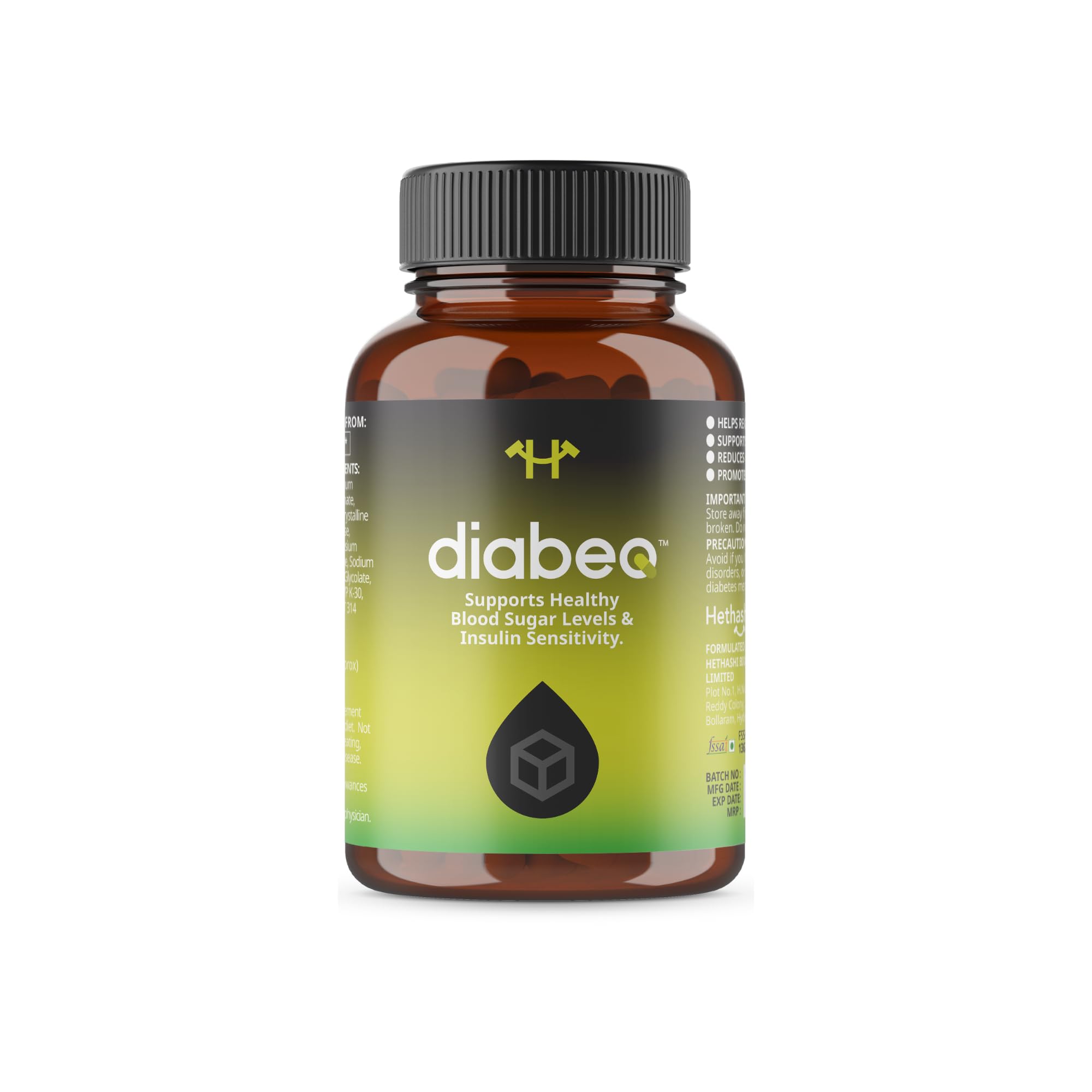 Hethashi Diabeq Blood Sugar Support Supplement 30 Tablets Helps To Control Blood Sugar | Suitable For Diabetes & Prediabetes Care | | HACCP, ISO, WHO GMP, KOSHER, HALAL Certified |-image-45