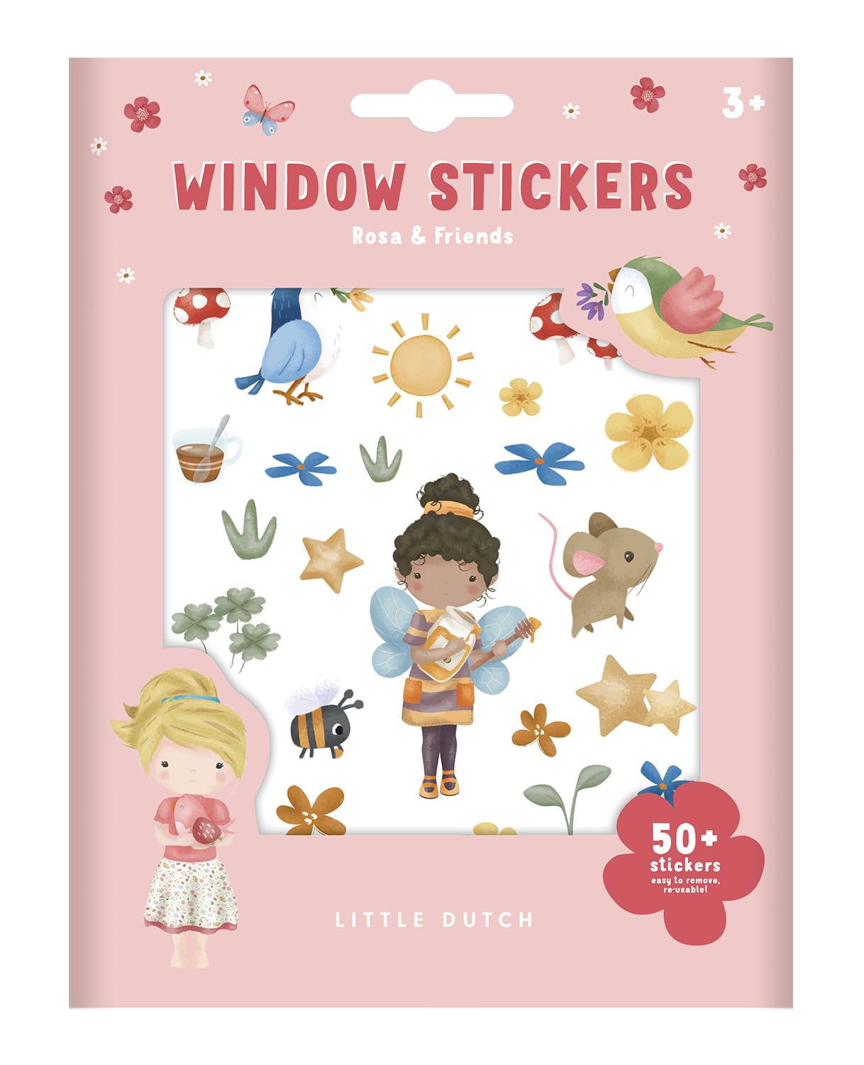 Little Dutch 125582 Adesivo per finestra – Rosa & Friends