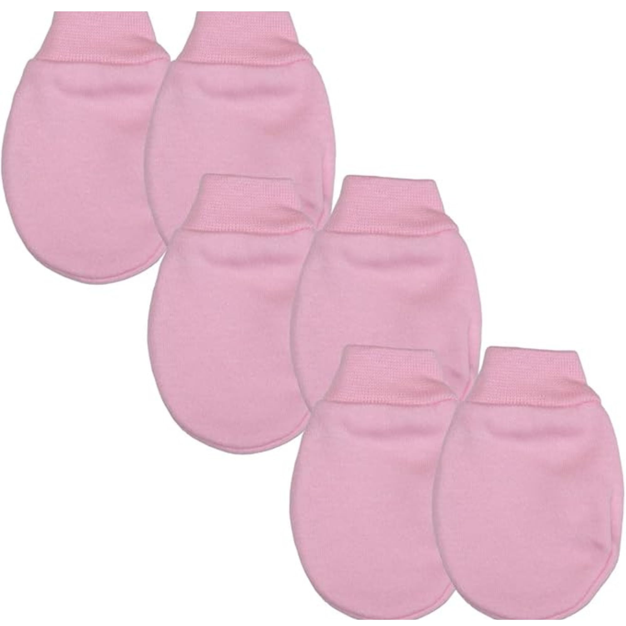 Baban Baby Mittens - Baby Scratch Mittens - Newborn Scratch Mits - Cotton Baby Mitts 3 Pair Pack, Made in Britain, Pink