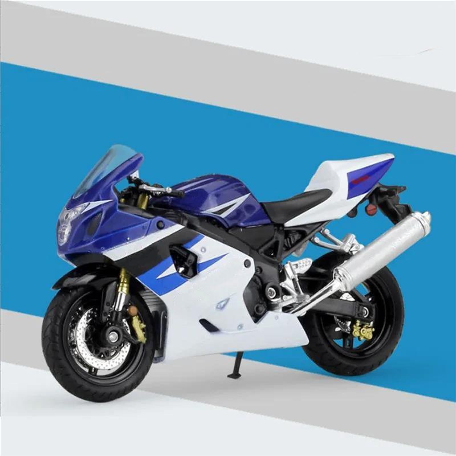 SEYXF Motorbike Toy Motorcycle Metal Model Collection Simulation Diecasts Gifts for Suzuki GSXR750 1/18(B Blue with Retail Box)