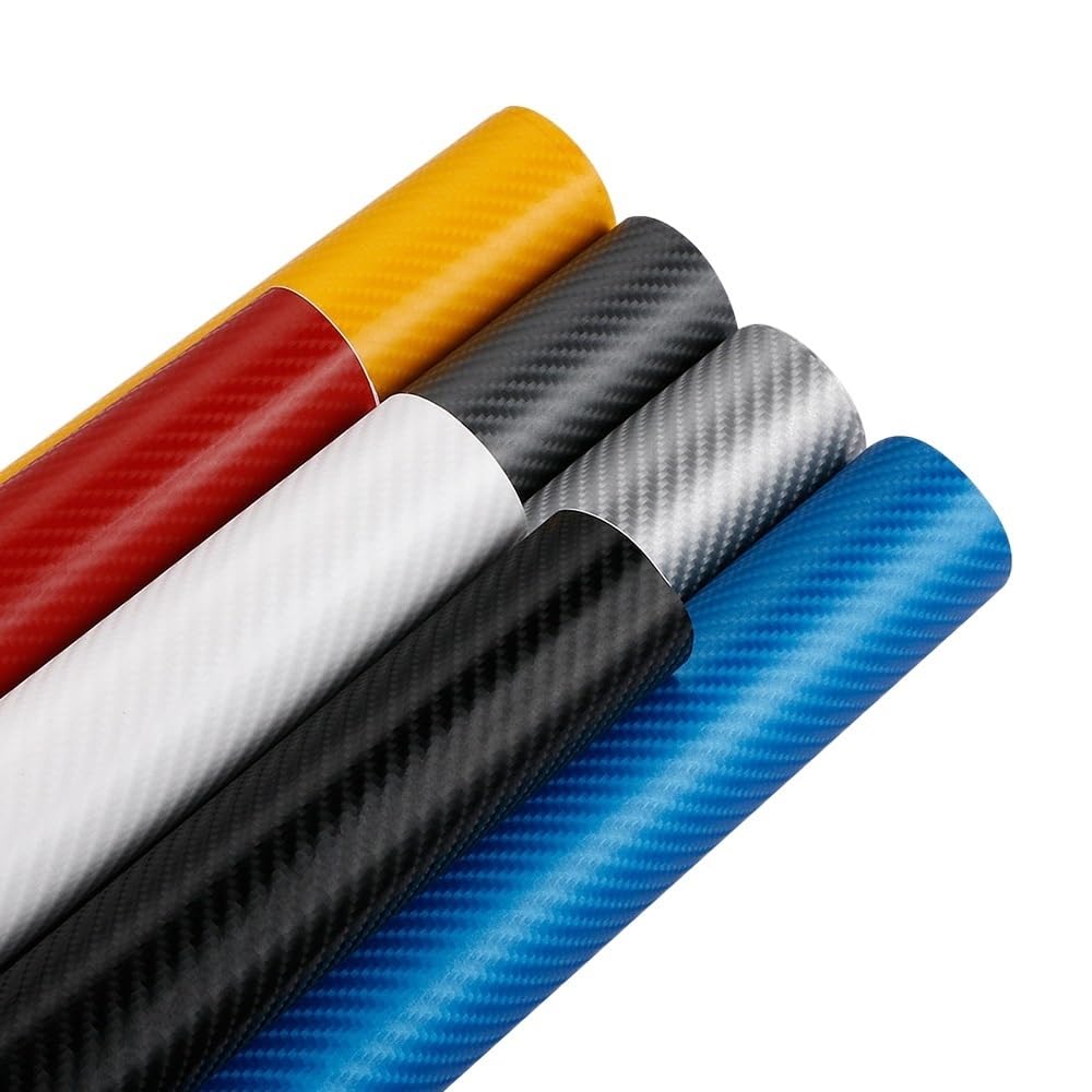 Autofolie 60x500 cm 4D Carbon Faser Vinyl Film Wasserdicht DIY Auto Außen Interne Aufkleber Autos Aufkleber Wrapping Film Auto Styling Auto Folie (Color : Light Blue)