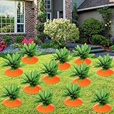 ywmigl 12 Set Easter Carrots Yard Decorations DIY Carrots Yard Sign Stakes Easter Plastic Outdoor Decorations for Spring Lawn Garden Yard Decor Easter Decor Home Lawn Patio Decorations (B Style)