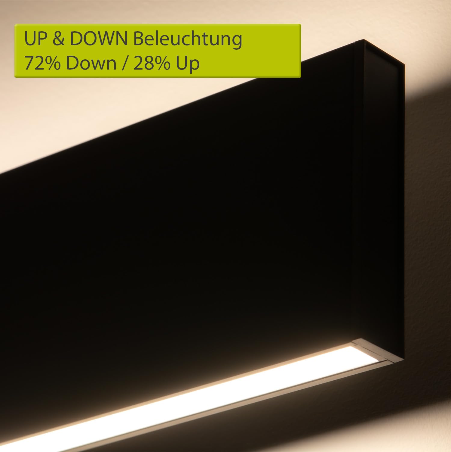 INNOVATE LED Wandleuchte Linear Up+Down, Led Wandlampe innen 910mm, Wandleuchte schwarz, indirekte Wandbeleuchtung, LED Lampen Wandmontage 25W, IP40, warmweiß (schwarz, 900)