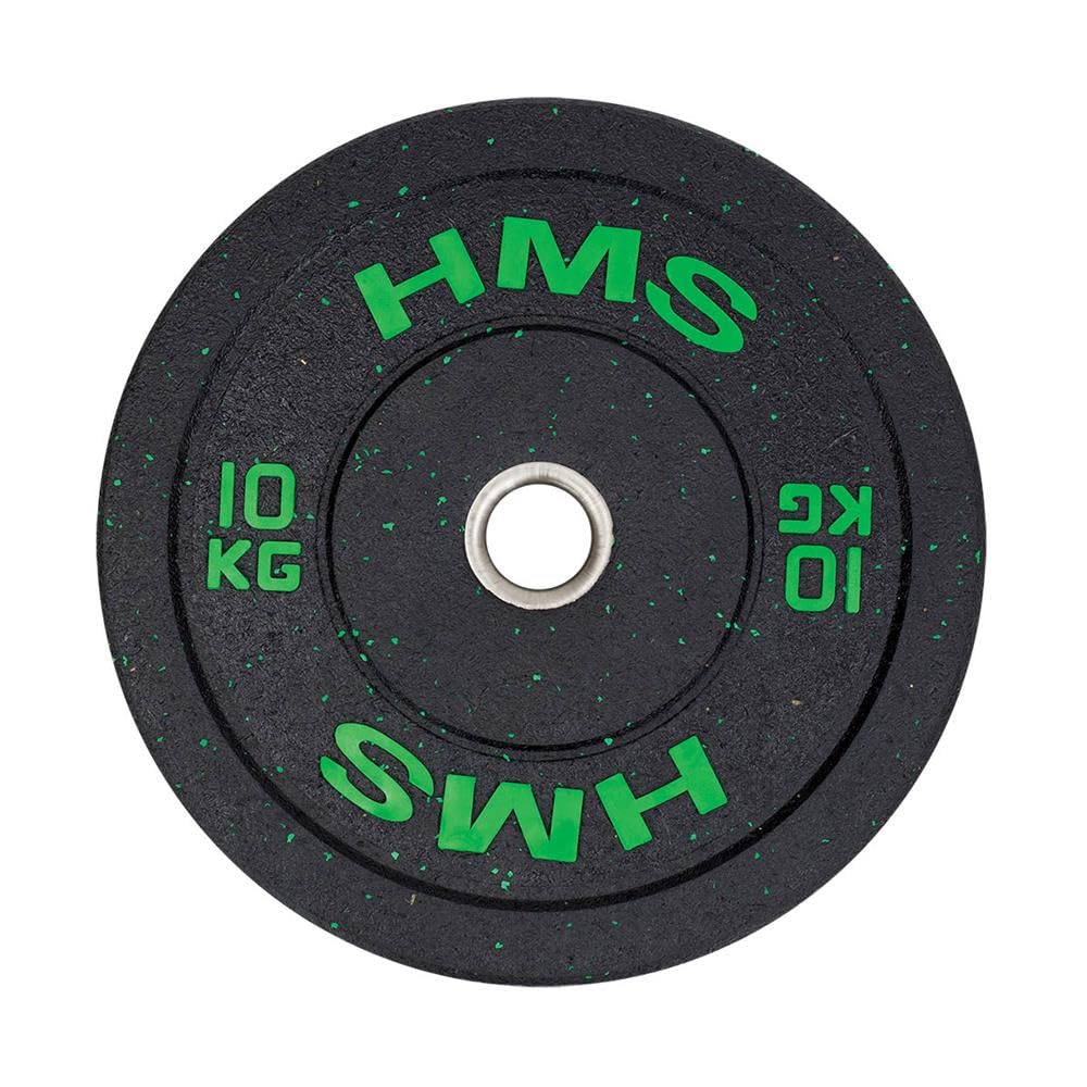 HMS HTBR tarcza do sztangi olimpijskiej, pokryta gumą, tłumiąca hałas, średnica wewnętrzna 51 mm, idealny odlew i antypoślizgowy profil