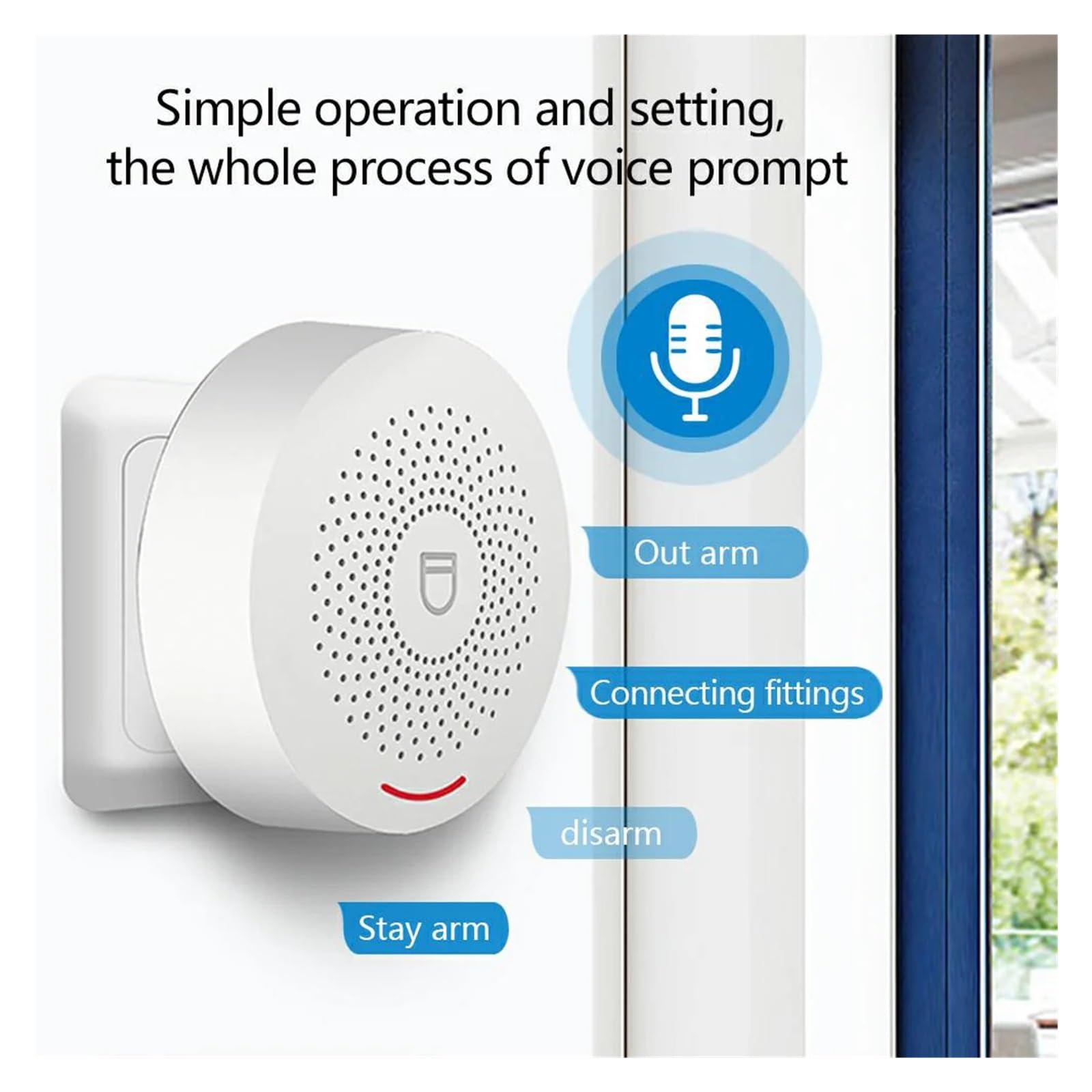 DELURA Système D'alarme De Sécurité Domestique WiFi Tuya, avec Capteur De Mouvement PIR, Kit De Capteurs Compatibles Zéro taux de Faux positifs (Color : H)