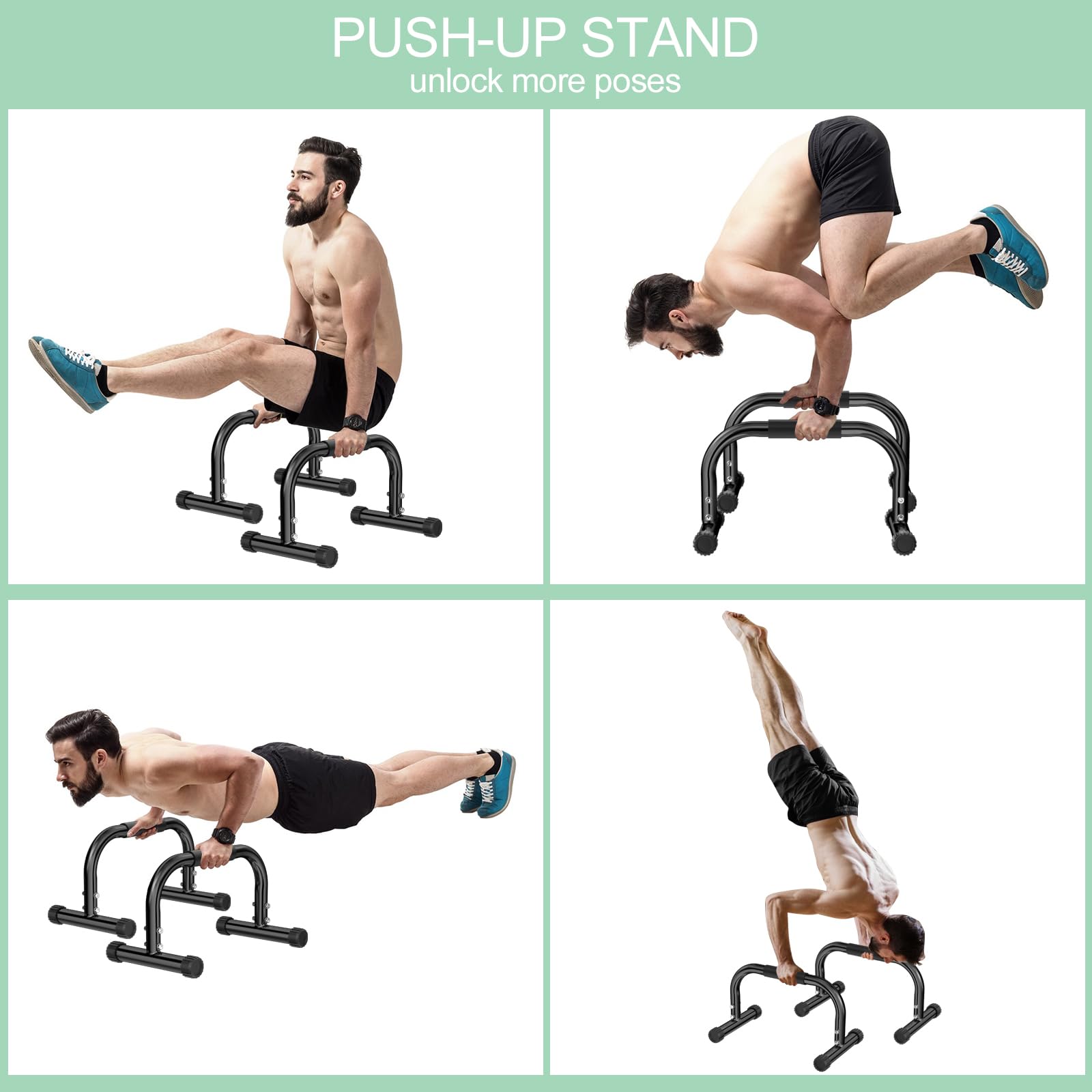 Barre Parallèles Paire, Parallettes de Fitness, Barres de Gymnastique, Calisthenics Push Up Bars en Acier pour Musculation, Idéales pour Salle de Sport à Domicile ou Commerciale