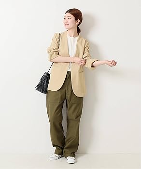 Amazon | [スピック アンド スパン] 追加≫リネンライクノーカラー