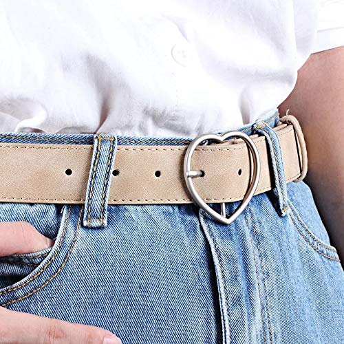 Women Fashion PU Leather Dress & Jeans Waist Belt for Girls and Ladies Heart Buckle2