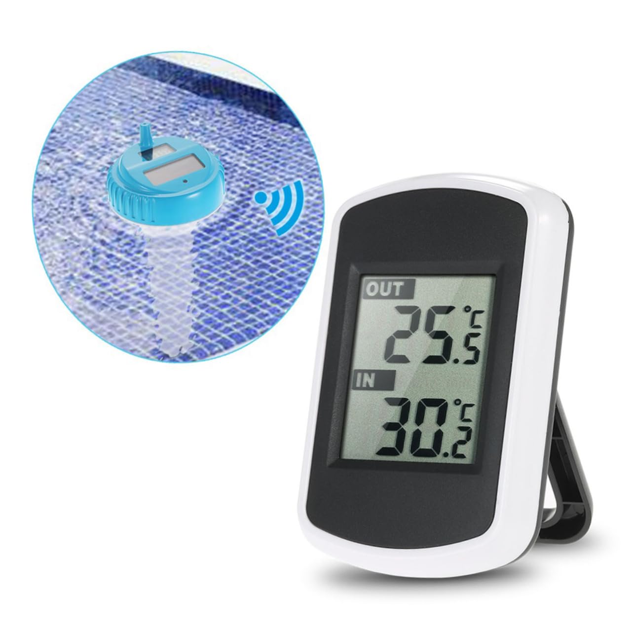 Termómetro Digital Flotante sin Cables para Piscinas y Spas Resistente al Agua con Pantalla Fácil Lectura Sensor Agua Monitor Temperatura Interior y Exterior Doméstico y