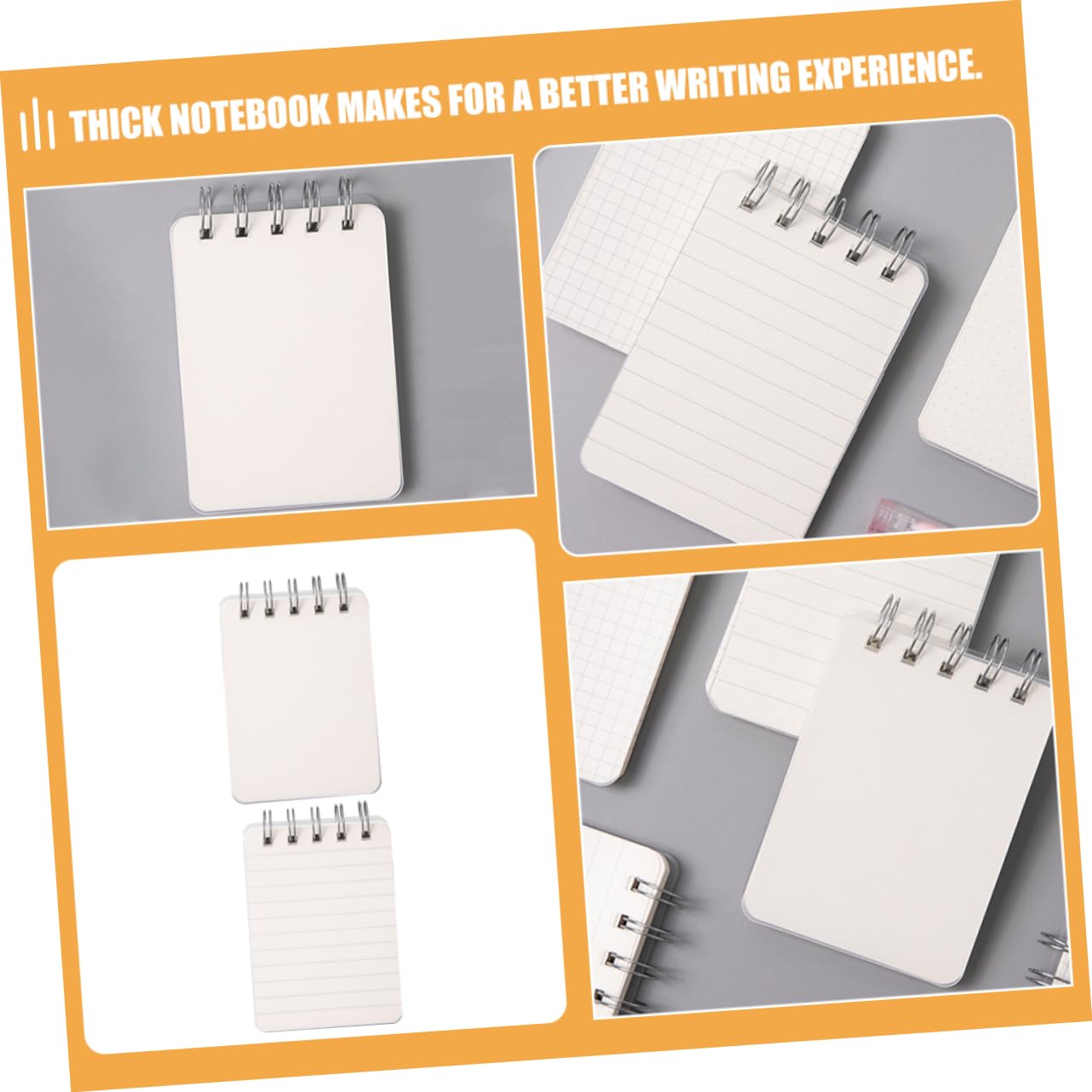 SHINEOFI 5 Ensembles Mini Cahier Des Cahiers De Bureau Carnet De Poche Mini De Bureau Petits Cahiers En Vrac Cahier À Spirale Spirale Blanche Papier 4 Pièces * 5