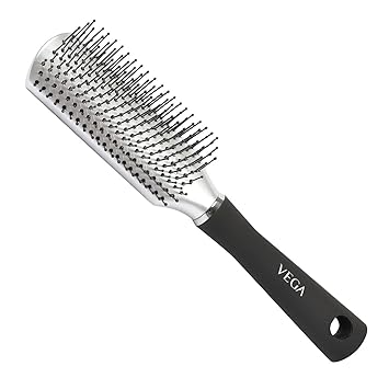 Vega Flat Brush with Black Colored Handle and Golden Colored Brush Head