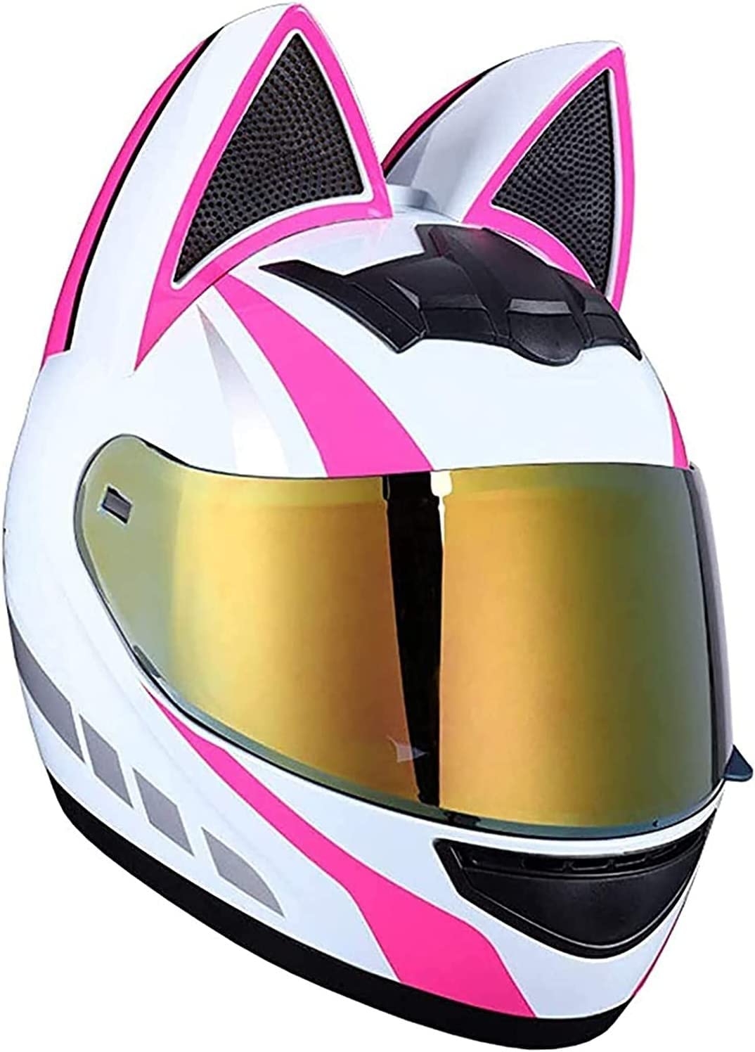 Casque moto oreilles de chat homologué et léger avec visière rabattable