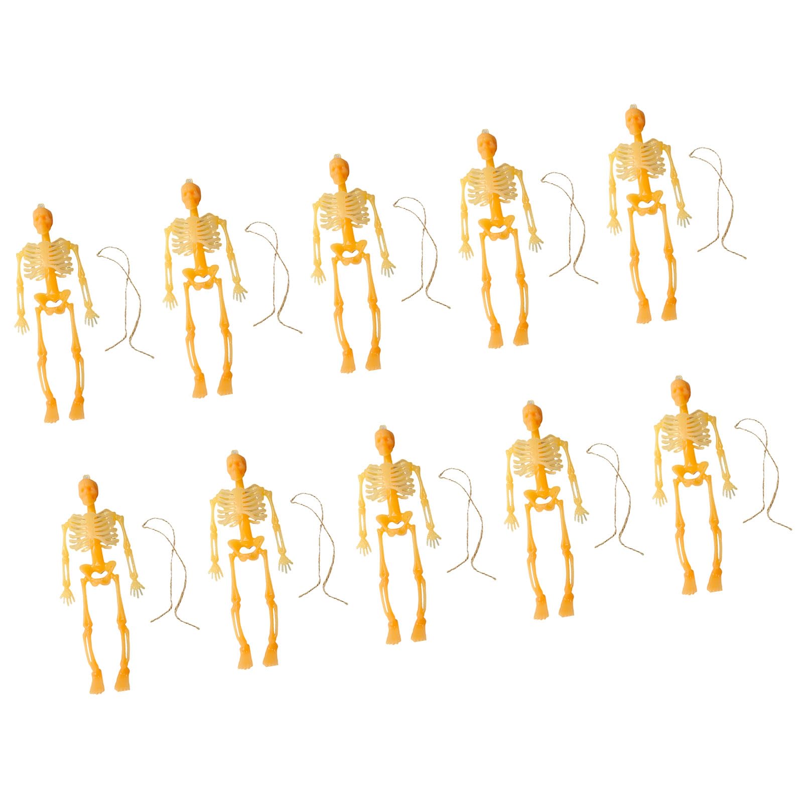 ZEPFJHE Of 10 Halloween Miniature Skeletons Figurine Eerie Decoration Hanging Bone for Home Offices Halloween Skeletons