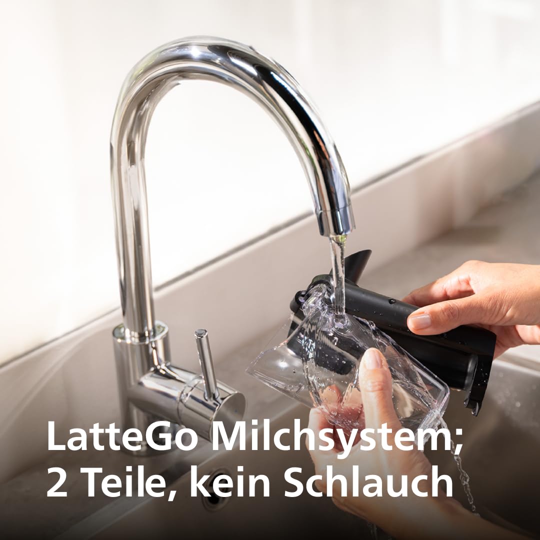 PHILIPS Serie 5500 Kaffeevollautomat LatteGo Milchsystem SilentBrew QuickStart Schwarz Silber EP5546/70