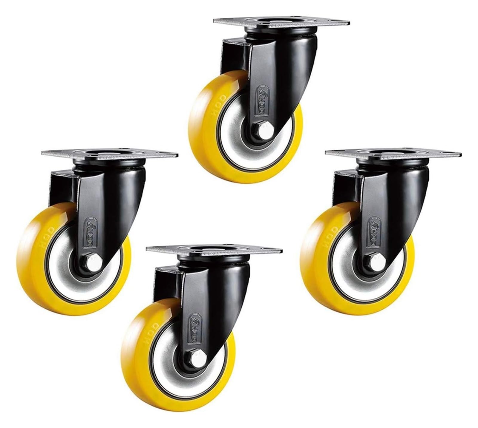 GYRAZXS Heavy Duty Swivel Wheels for Carts & Workbenches Rubber Casters with Brake Set 1600 lb Load Capacity & Smooth Rolling Caster Wheels