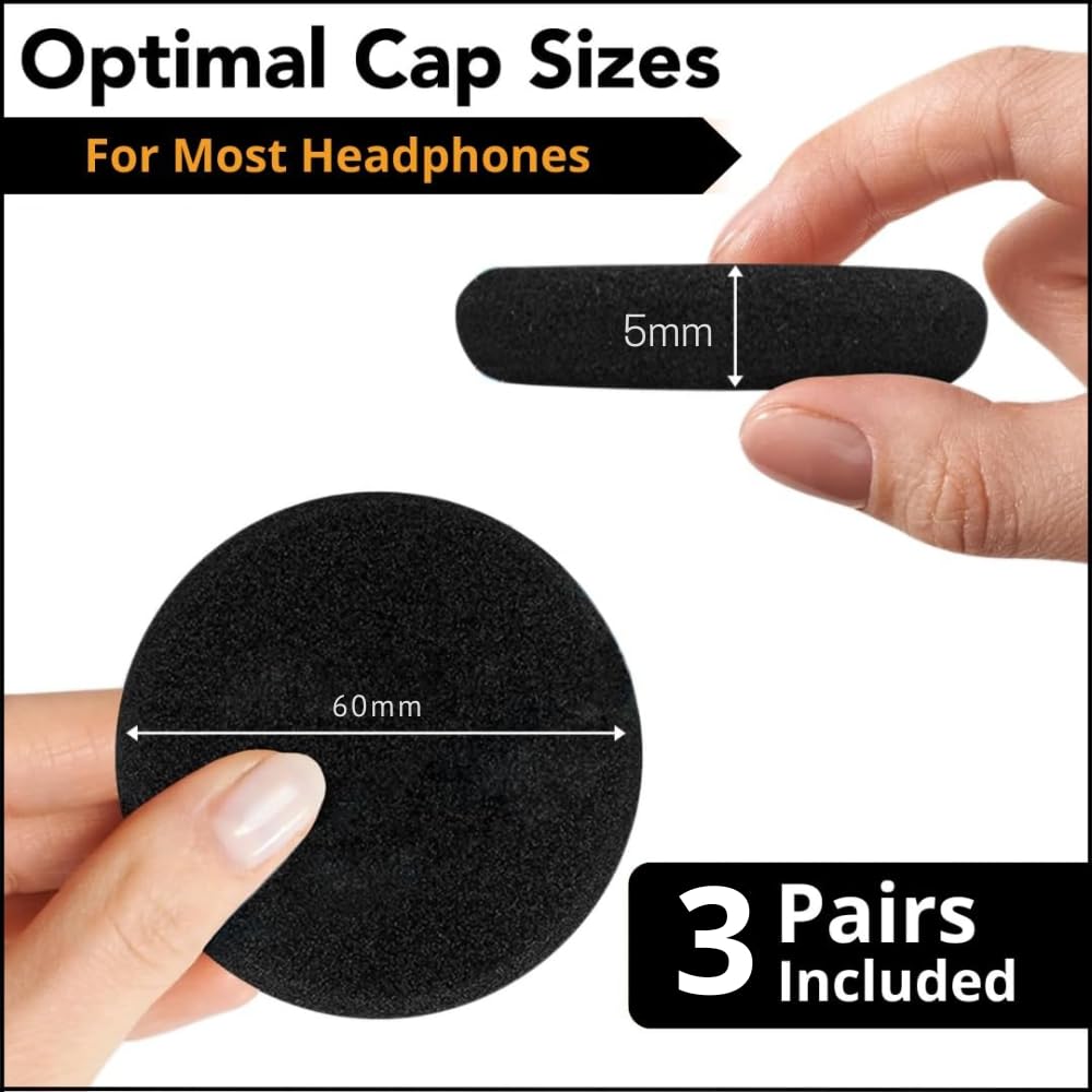 Crysendo Replacement Ear Pads for Logitech H340, 55mm, 5mm Thick, Soft Foam 1