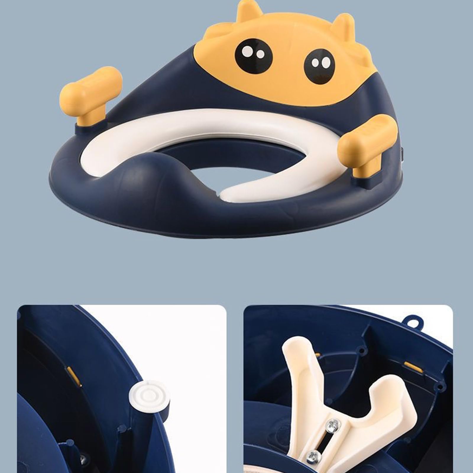 Almohadilla de asiento para orinal para niños con soporte reforzado, base segura, ayudante de inodoro extraíble para niños pequeños, uso en invierno, adaptador de asiento de inodoro extraíble para