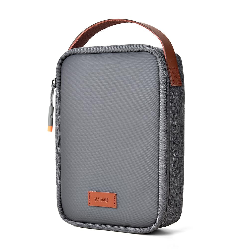 organizer travel case - grey: electronics accessories cable gadget bag with double layer box for charger, drive, mouse, apple pencil, power bank, hard drives, phone, usb