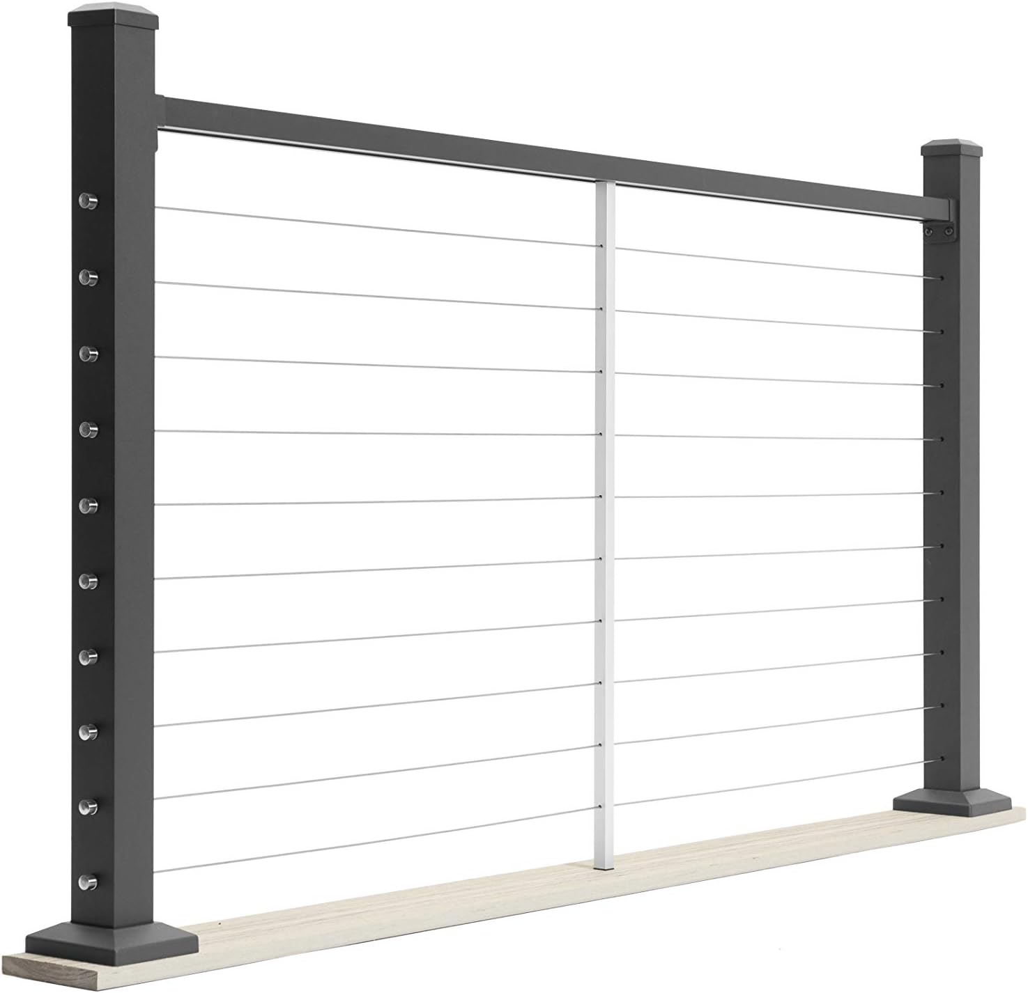 Deckorators Contemporary Rectangular in Stair Top Rail Brackets - Textured Black (with Screws)