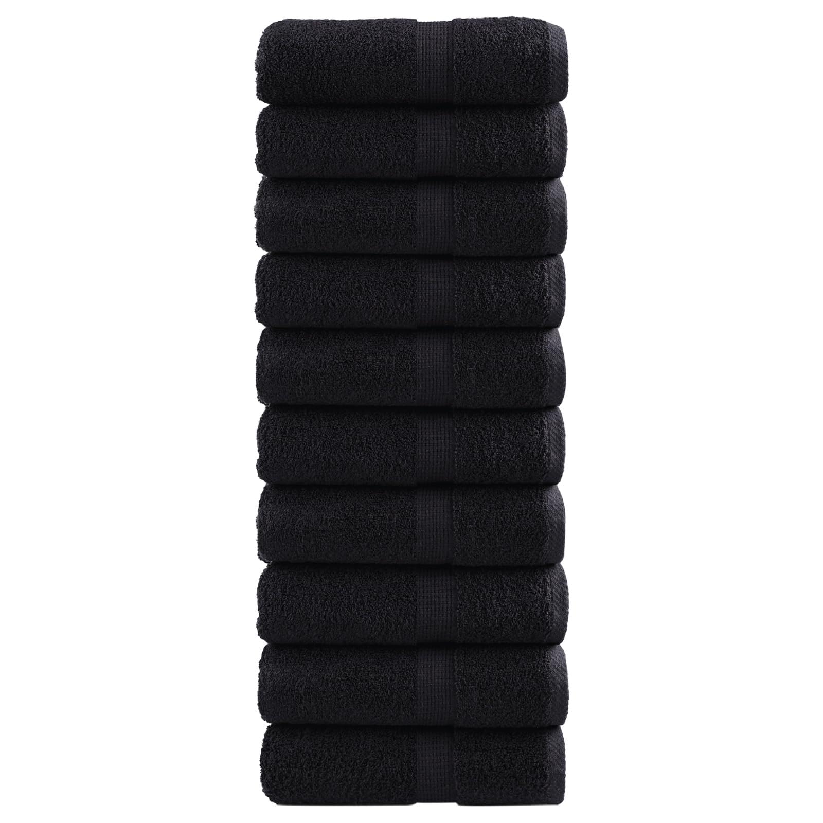 vidaXL Toalla de Invitado SOLUND 50 pcs Negro 30 x 50 cm 550 gsm, Juego de Toallas de Algodón Modernas, Toallas Rectangulares, Suaves, Resistentes, para Huéspedes, Decorativas