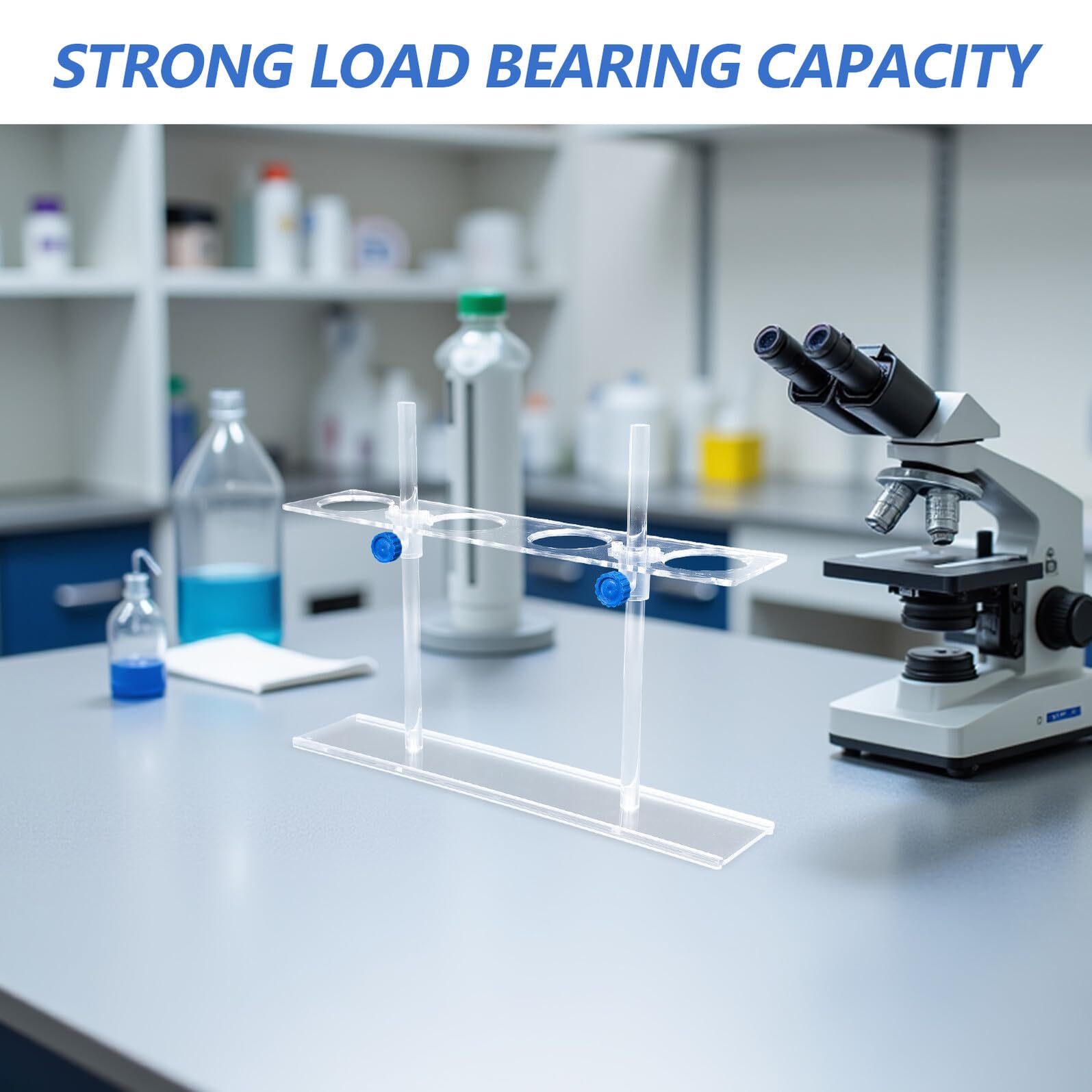 Soporte para Embudo de Acrílico 4 Orificios Resistente al Ácido, Soporte de Extracción Líquido-líquido para Laboratorio de Química
