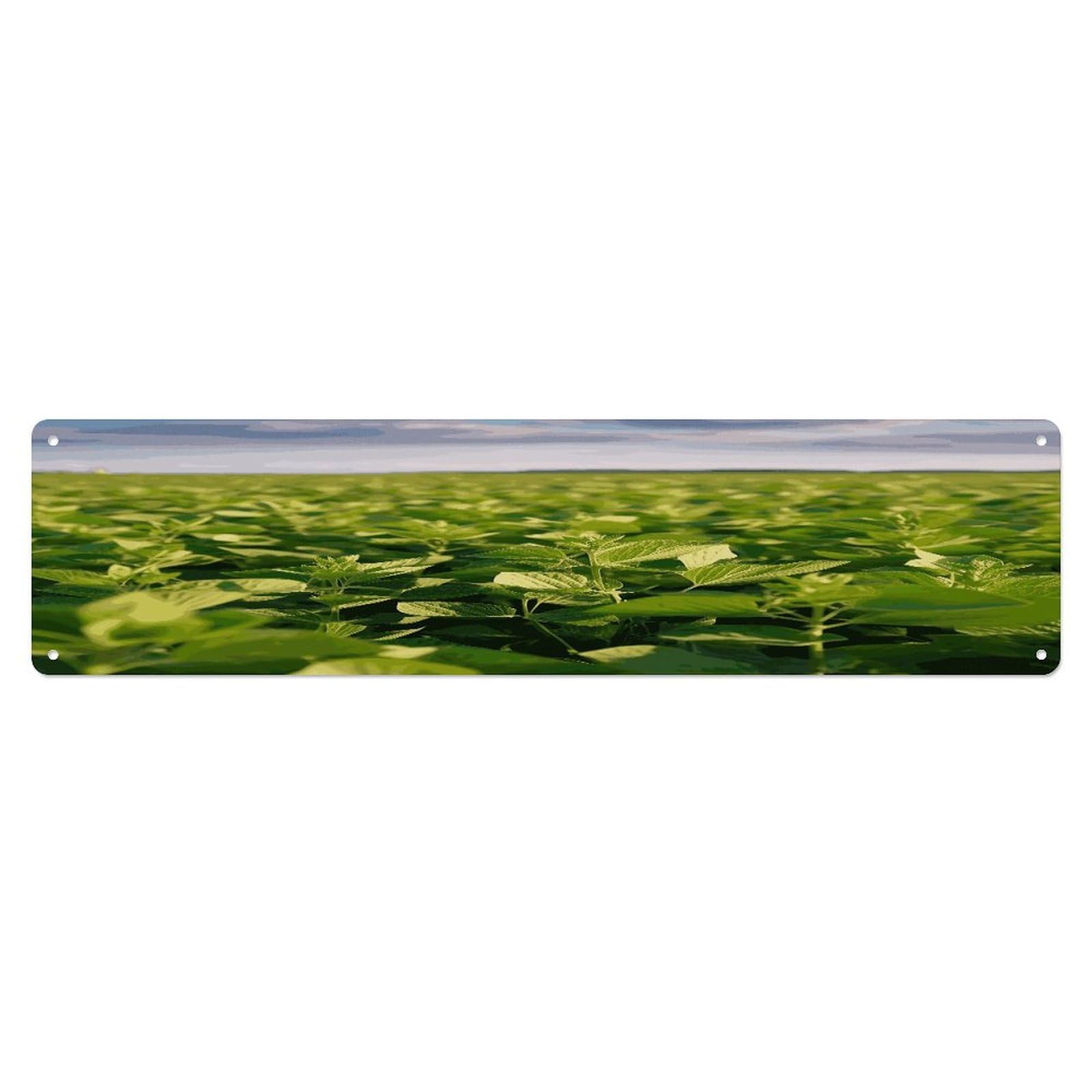 Adfgyerh Style Soybean Field Wall Decor Aluminum Waterproof. Plaque, Practical Gift,Sign 15.7X3.9 Inch Poster,For Home, Office, Business, Garage– Indoor/Outdoor