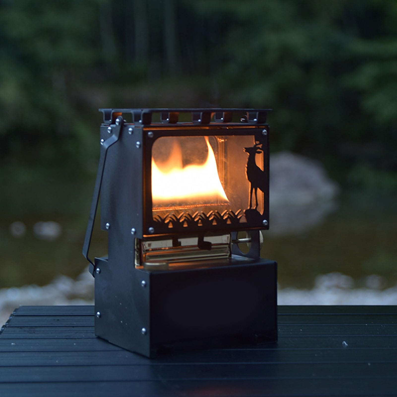 Fdit Camping-Öllaterne, 600 Ml Multi-Brennstoff-Heizofen Zum Kochen von Tee, Kochen von Nudeln, Notlicht-Wärme Im Freien