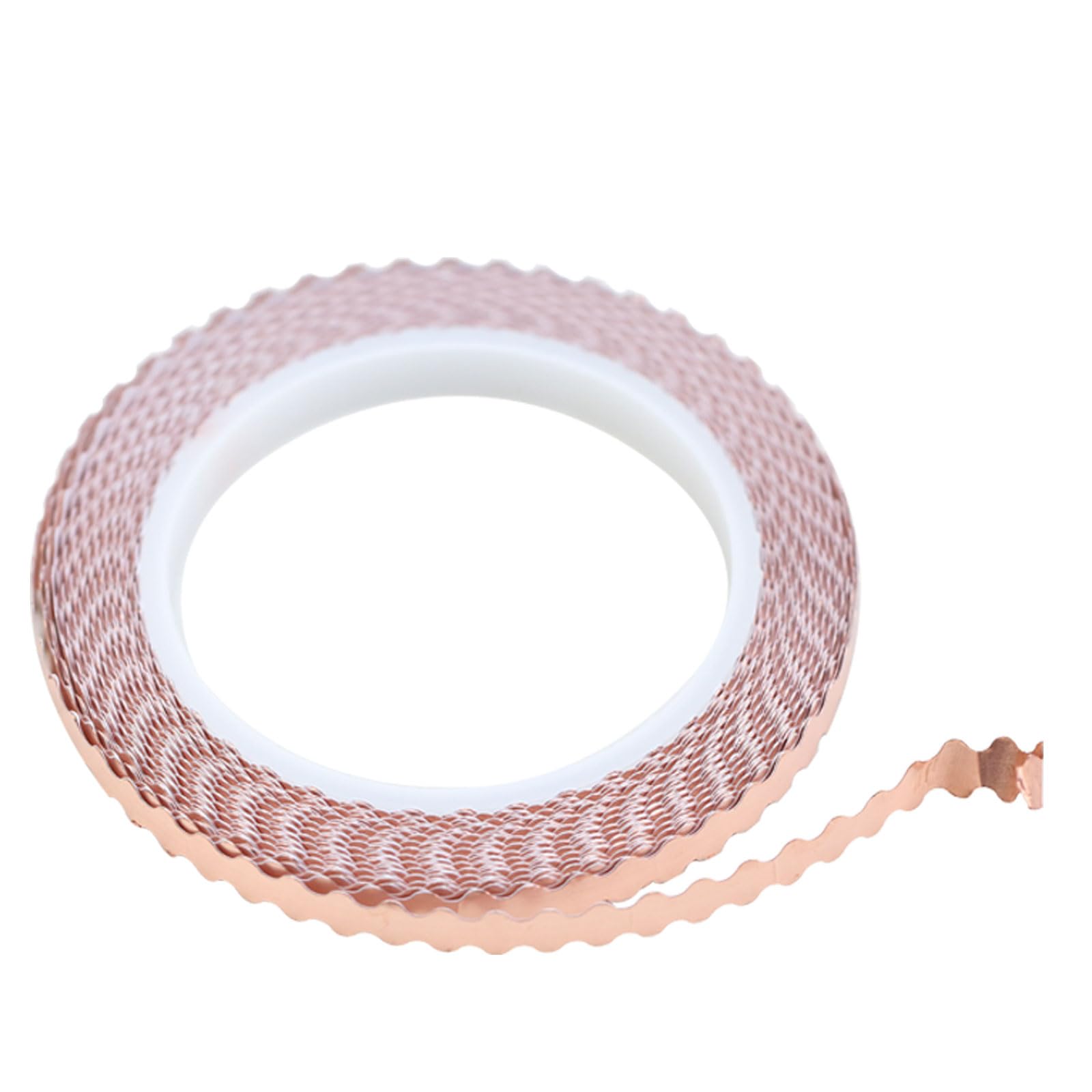 Poeeytnek® Dual-Scalloped Copper Tape for Stained Glass & Church Glass Restoration - 7/32" & 3/8" Self-Adhesive Crafting Supplies, DIY Paper Circuits,