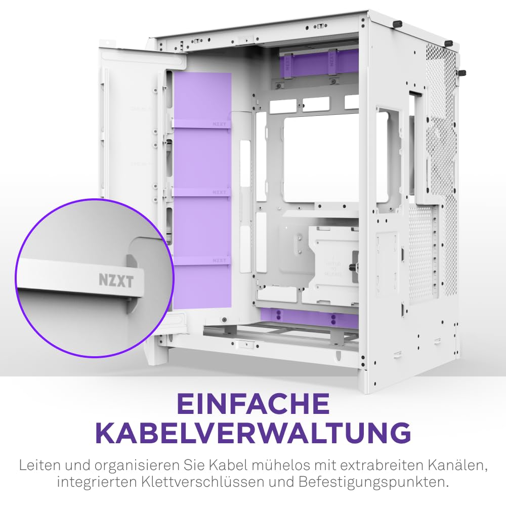 Nzxt H9 Flow RGB - Dual-Kammer ATX PC-Gehäuse - Weiß – Bild 9