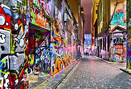 Graffiti Wall Photography Backdrop 90s Theme Party Decoration Portrait Photoboot
