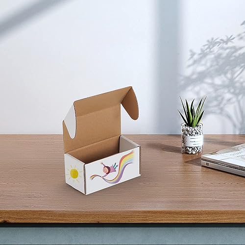 Miniatura 3 de RLAVBL Paquete de 50 cajas de envío pequeñas de 4.6 x 2.2 x 2.2 pulgadas, caja de cartón corrugado blanco para pequeñas empresas, envío y embalaje