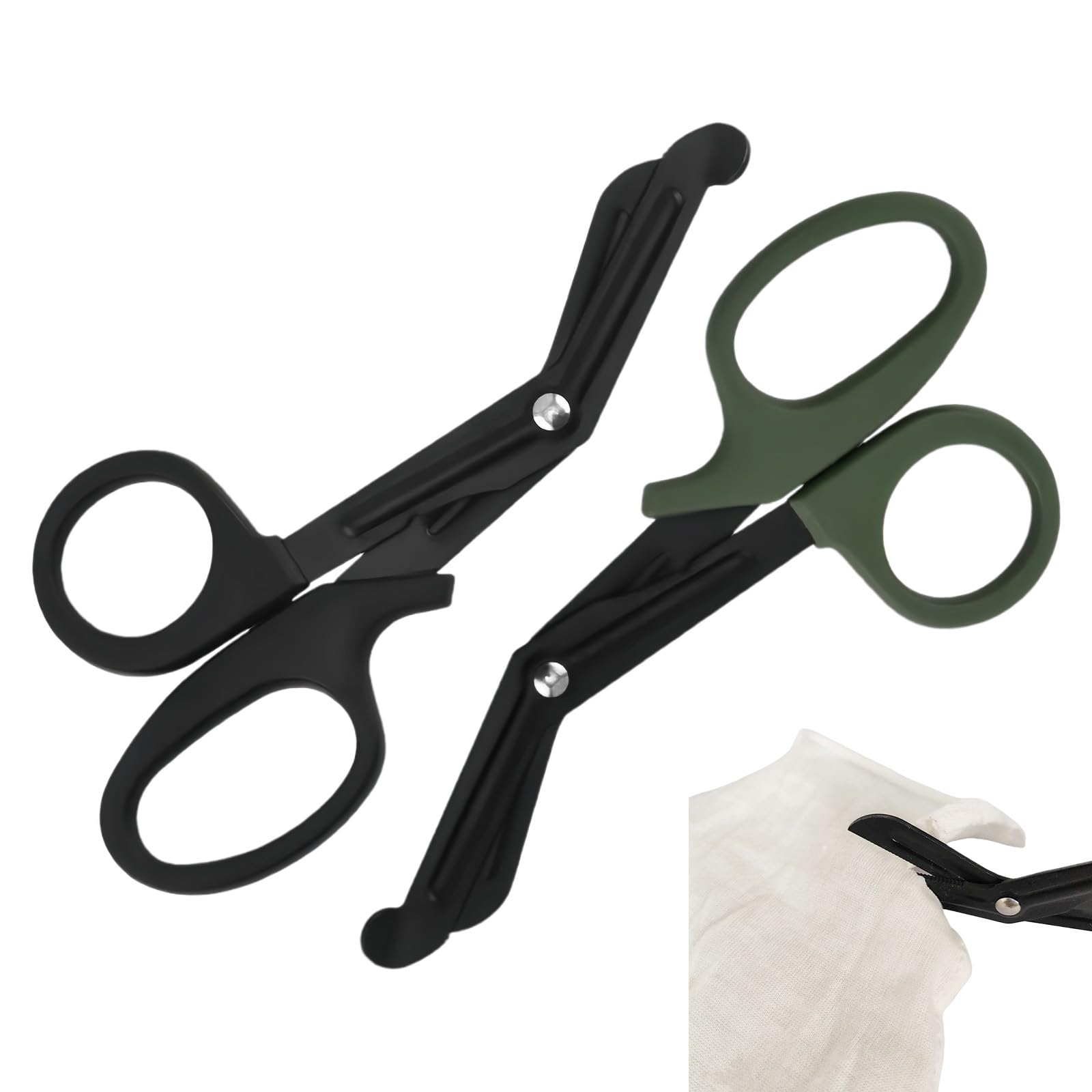 Forbici Mediche da 150 mm, Confezione da 2 Pezzi, in Acciaio Inossidabile con Impugnatura Antiscivolo, Ideale per Emergenze, Taglio di Bende, Cinture e Tessuti Resistente