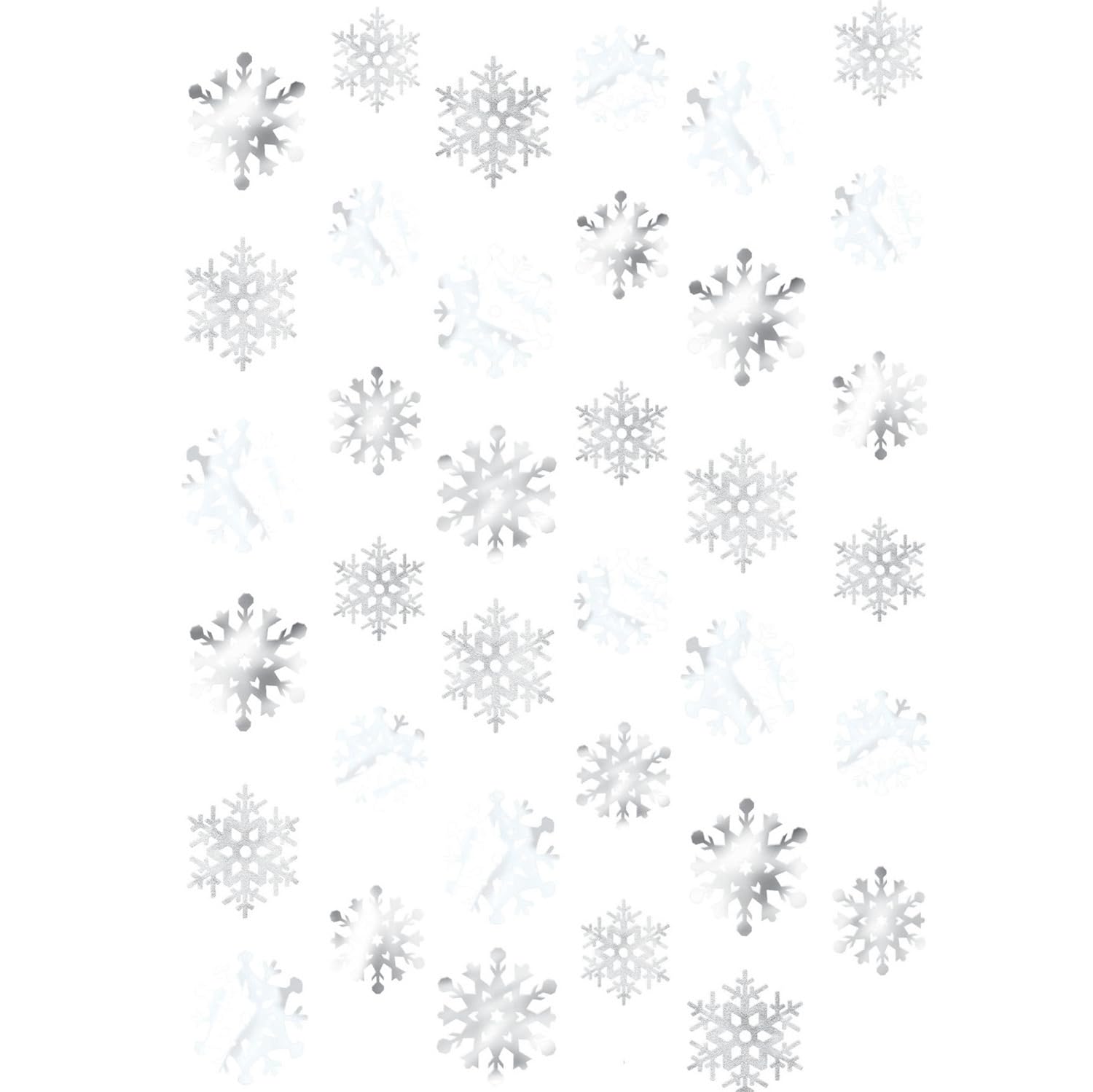 Snowflake White Foil String Decorations - 7' (6 Pc) - Elegant Winter Party Decor - Perfect for Holidays & Events