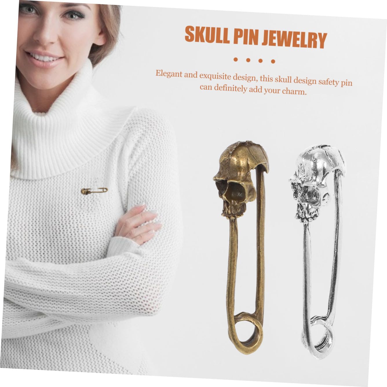 SEWACC 80pièces Épingles De Broche Forme De Crâne Pour Vêtements Et Accessoires Épingles De Sécurité Pratiques Pour Couture Et Décoration