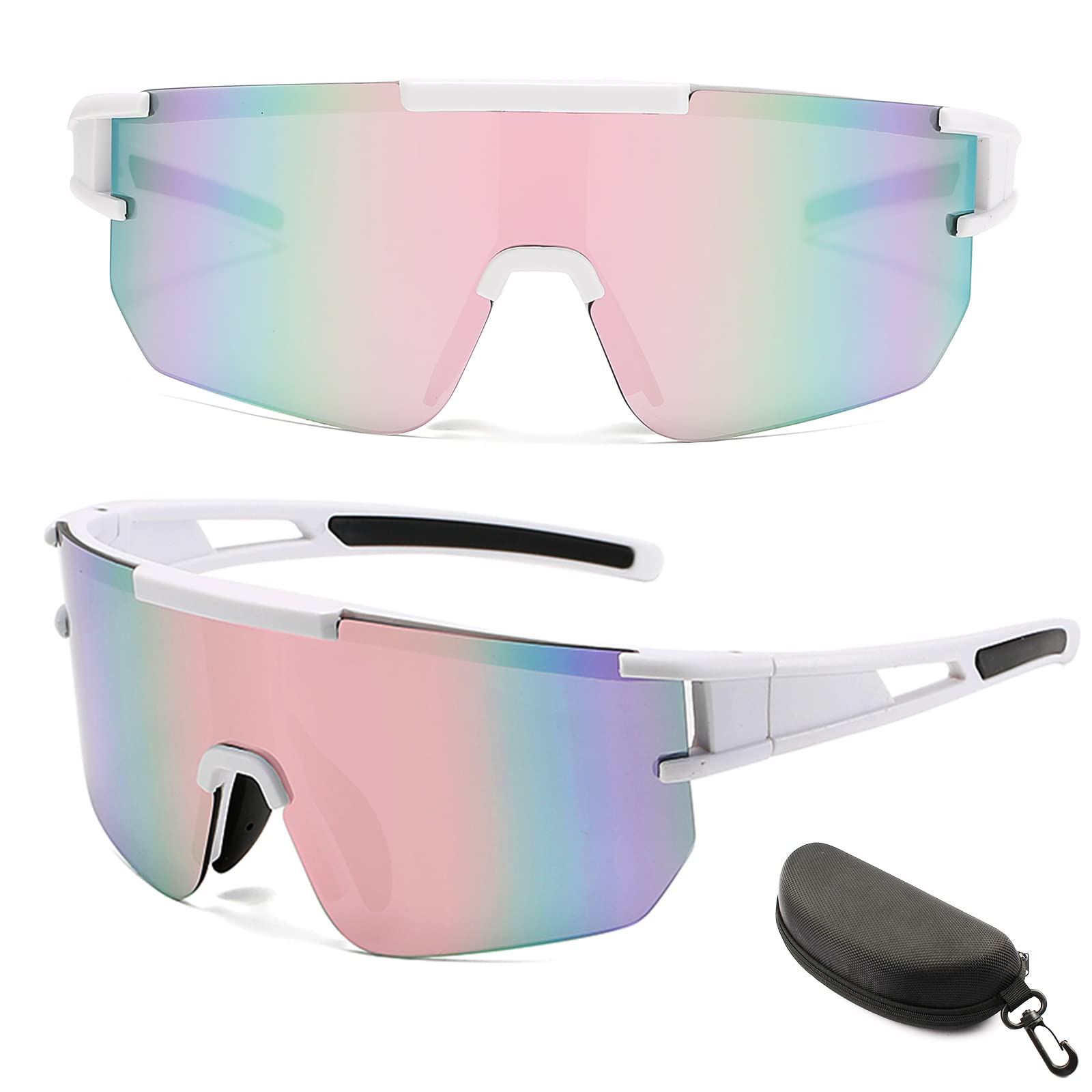 ZUMLLOMA Gafas De Ciclismo, Gafas Running Hombre Mujer, Uv400 100% Protección Uv Protección, Gafas de Sol Deportivas, para Andar en Bicicleta, Correr, Escalar, Camping