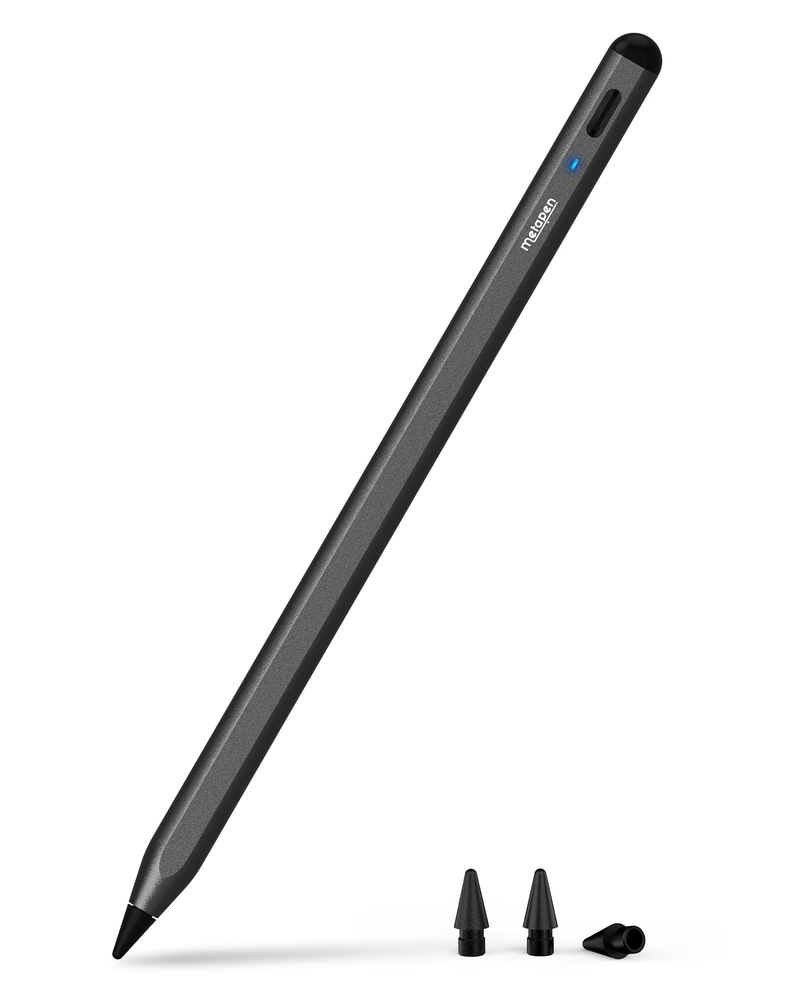Metapen Pencil A8 for Apple iPad 2018-2025, (2X Faster Charge), Tilt Sensitivity, Pixel Precision, Stylus Pen for iPad 11/10/9/8/7/6th Gen, Pro 12.9/11/13-inch M4, Air 3/4/5/M2/M3, Mini 5/6th, Black