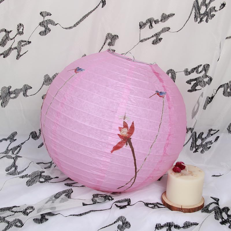Nvzi Paper Lanterns Decorative, Hanging Paper Lanterns Lanterns Indoor Outdoor for Home Lamps?Party,Event Decoration?Pink,10pcs?A