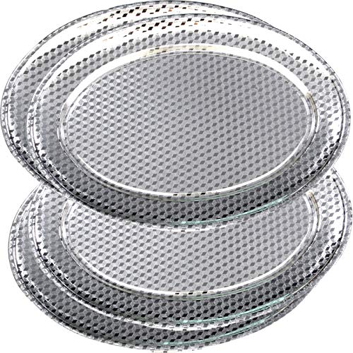 Maro Megastore (paquet de 4) Plateau de service en briques gravées au chrome de 50 cm x 34 cm, plateau de service gravé Tla-024