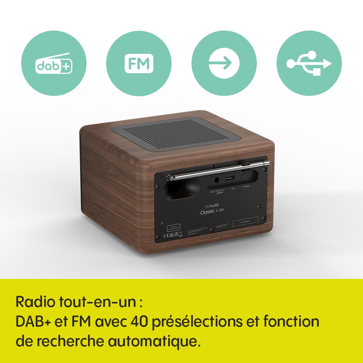 RADIO C/CD DAB+ BT CLASSIC C-D4 COFFEE BROWN/WALNU