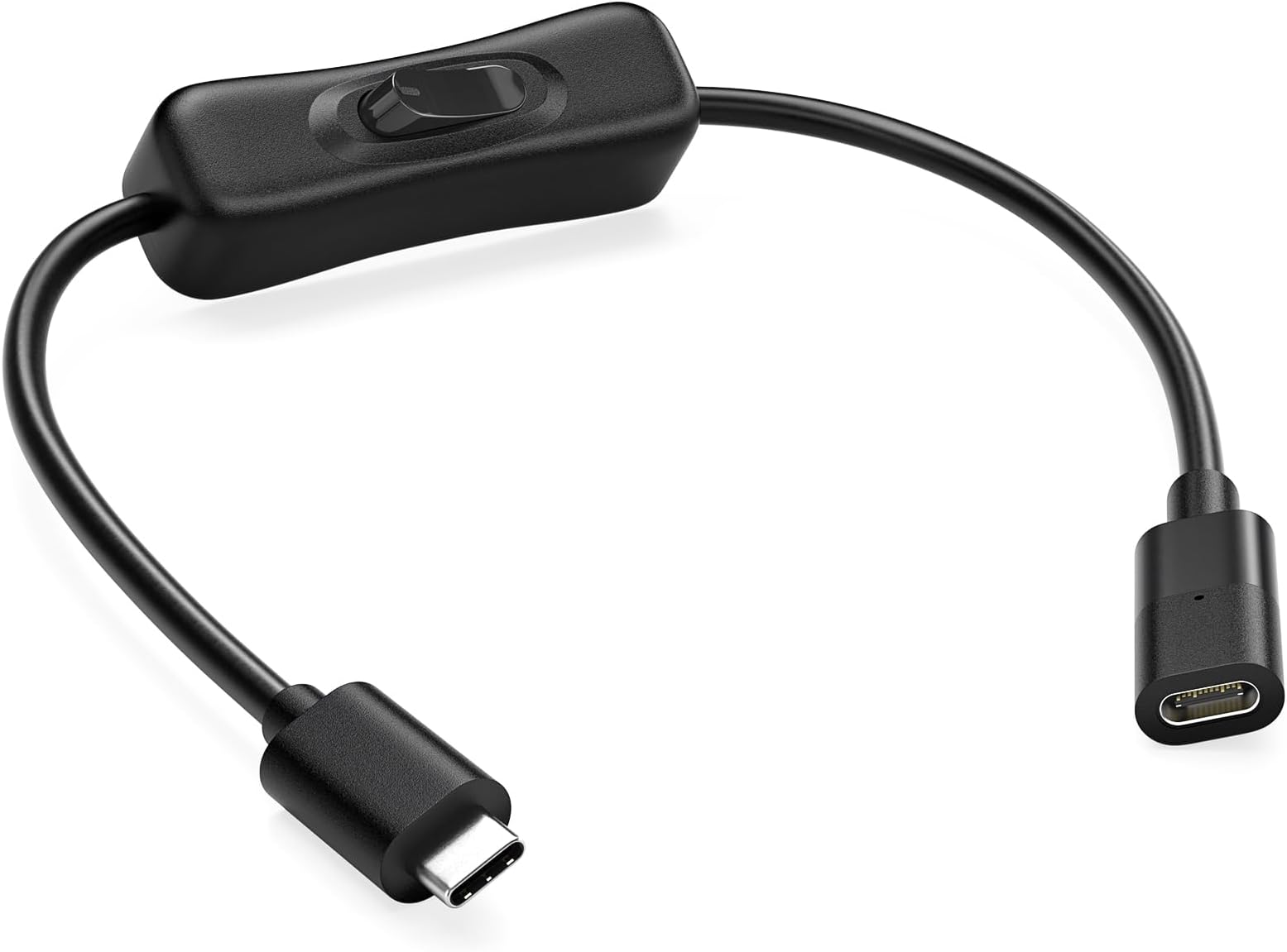 RIITOP USB Type-C Extension Cable with On Off Switch [1ft], USB 3.1 Type-C Male to Female Extension Cable with ON/Off Switch Support Video/Data/PD Charging