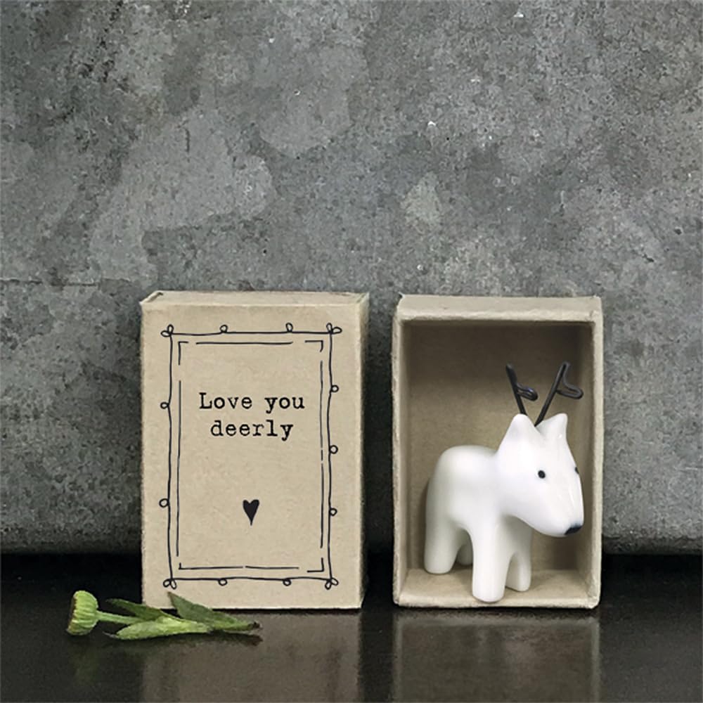 That's Crackers! Love You Deerly | Ceramic Reindeer | Matchbox Mini Gift | Cracker Filler