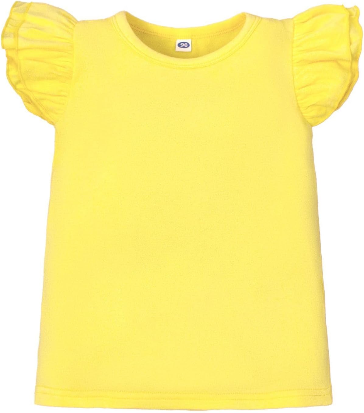 12M-14Y Toddler Baby Girls T Shirt Solid Color Blouse Ruffle Top Cotton Casual Tees Plain Shirt - Image 4