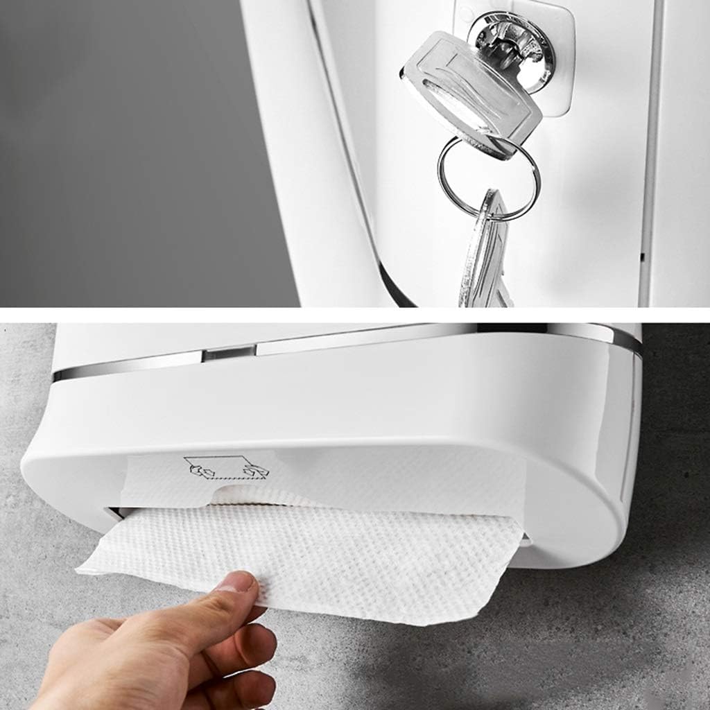 Distributore di asciugamani di carta commerciale, montaggio a parete con serratura, dispenser di fazzoletti senza punzonatura per bagni e cucine, soluzione di igienizzazione durevole e conveniente