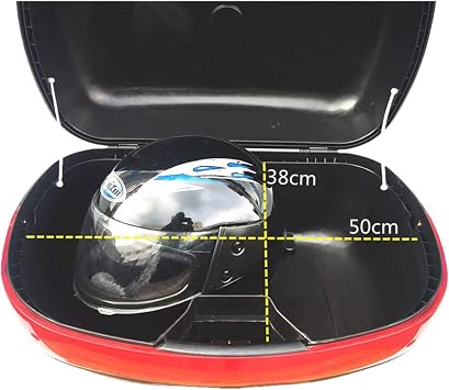 Universal Motorcycle Trunk Motorcycle Tour Tail Box Tour Pack Tail Box Luggage for Harley Road Glide Honda Yamaha Cruiser,50cm x 38cm x 28cm